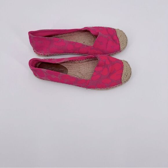 Juicy Couture Flats Canvas Espadrille Neon Pink Size 6 - Picture 3 of 8